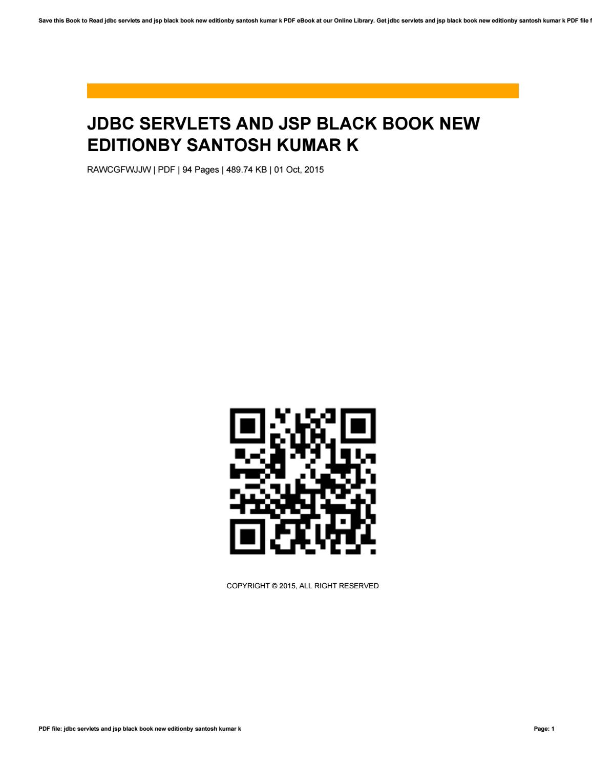 Jdbc, Servlets, And Jsp Black Book, New Edition Pdf